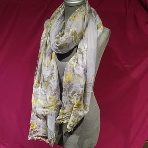 New grey and yellow floral scarf